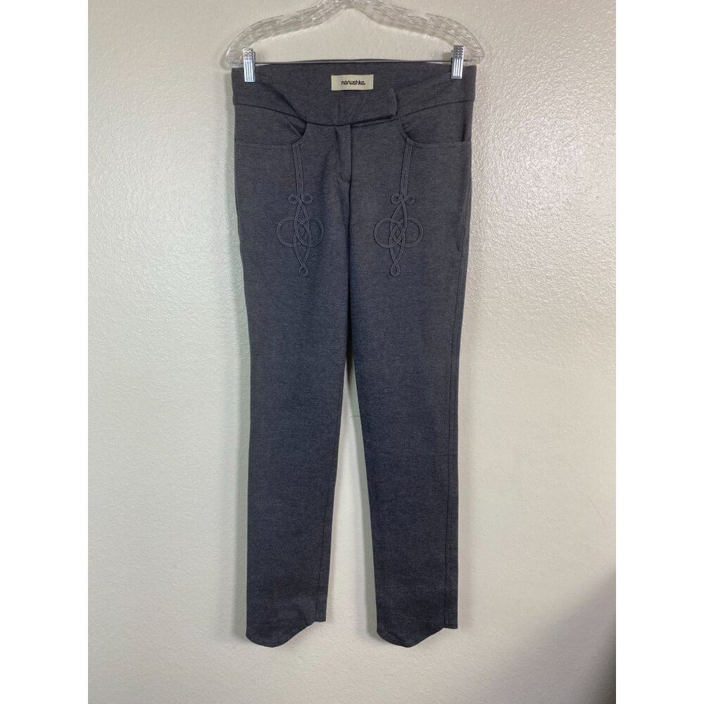 Nanushka Womens Gray Maternity Under the Belly Pants Size Small Skinny Neutral